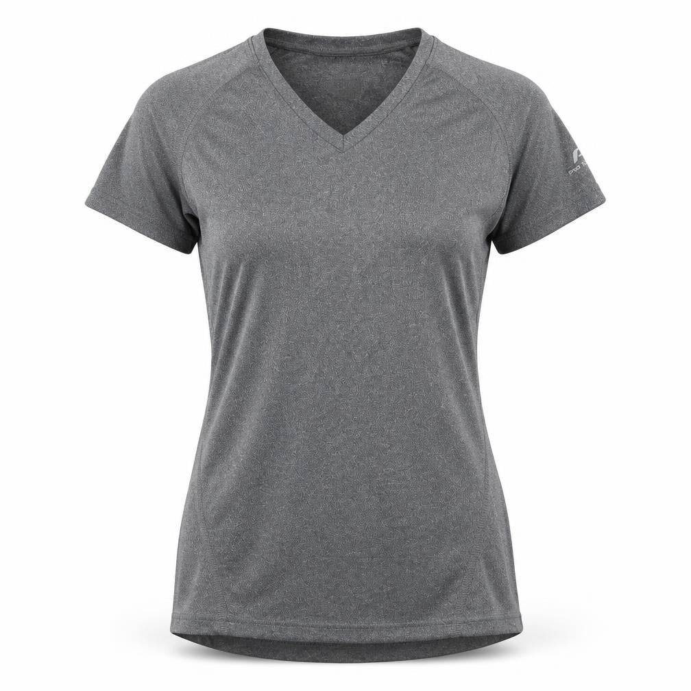 Pro Touch Women's Grey V-Neck T-Shirt, Size 10
