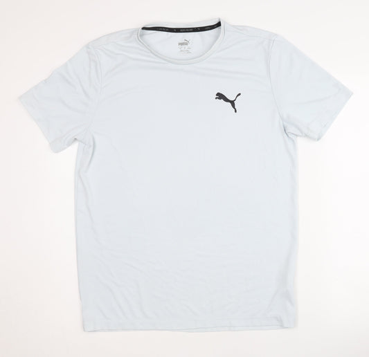 Puma Men's White T-Shirt M Basic Solid Logo