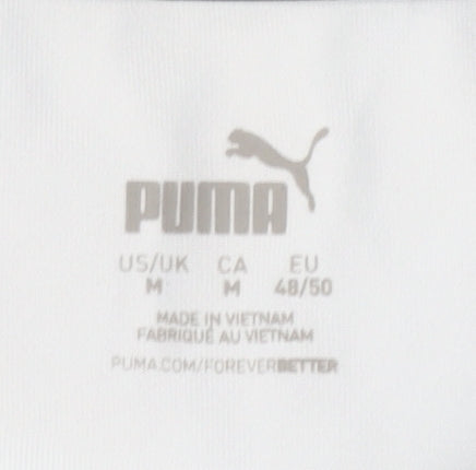 Puma Men's White T-Shirt M Basic Solid Logo