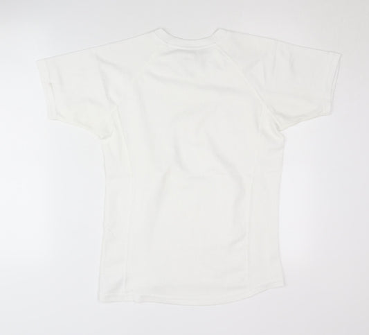 Island White Unisex Adult M Basic V-Neck T-Shirt