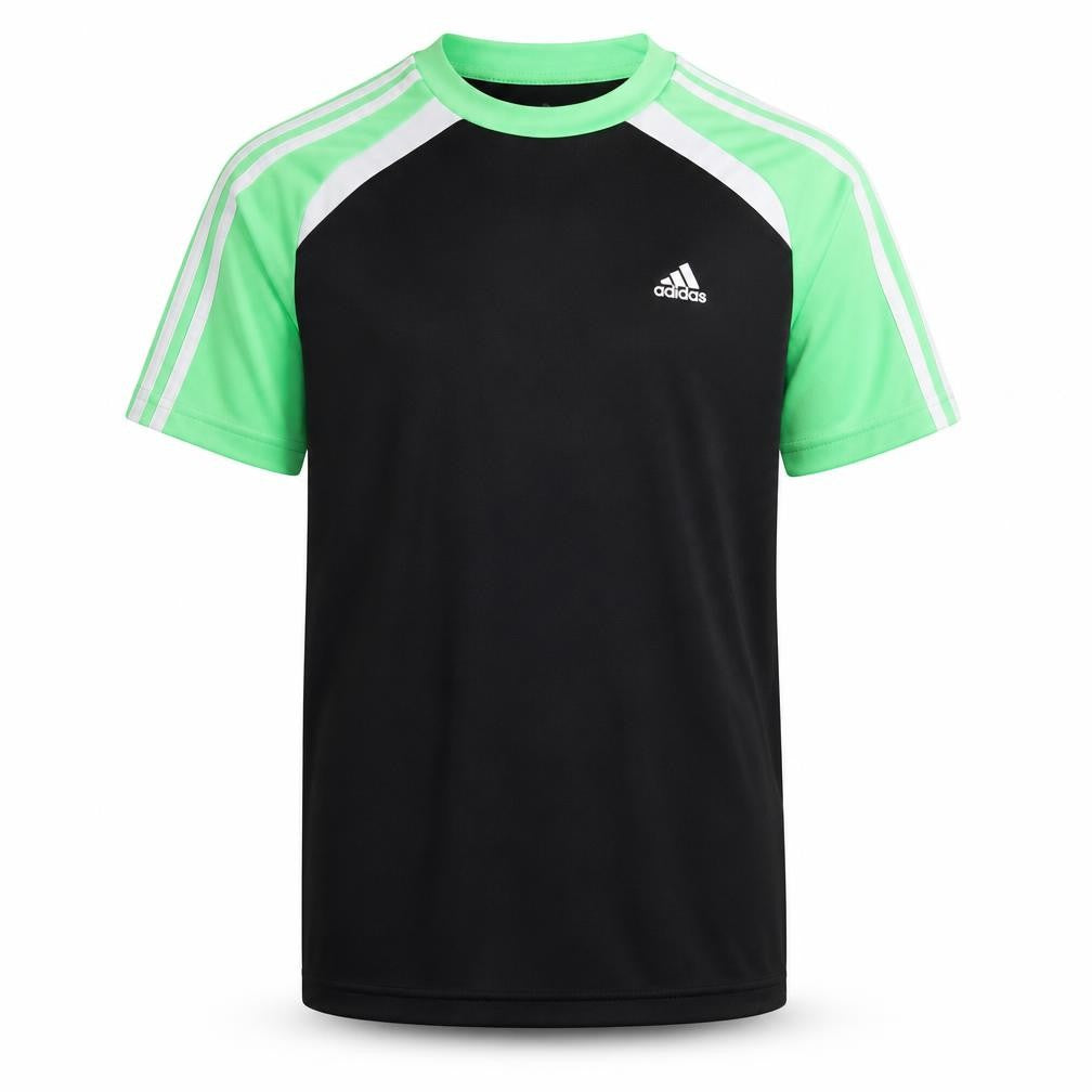 Front view of Adidas boys’ black t-shirt 15-16 years for gym & training
