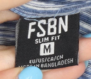 FSBN Men's Blue Slim Fit T-Shirt, Size M