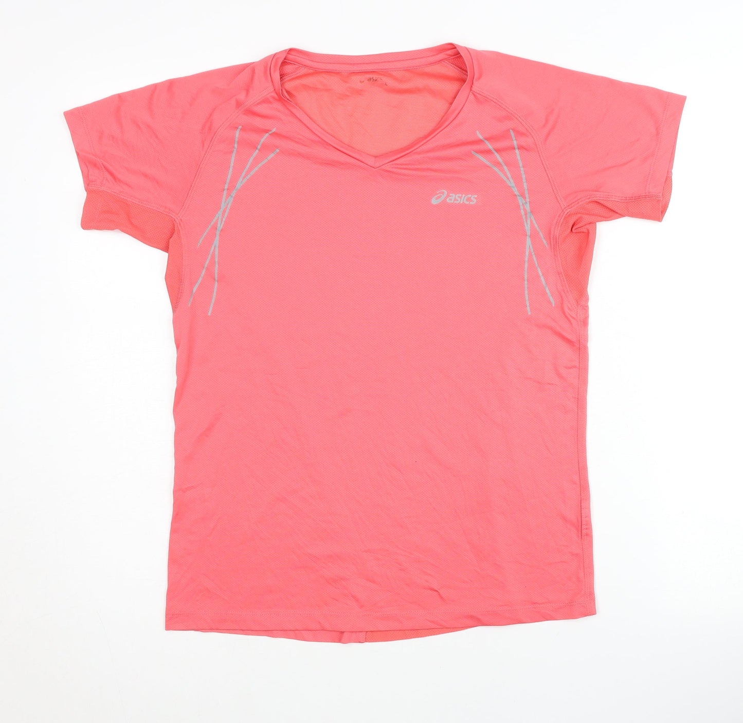 Asics Women's Pink Running T-Shirt, Size L, Reflective
