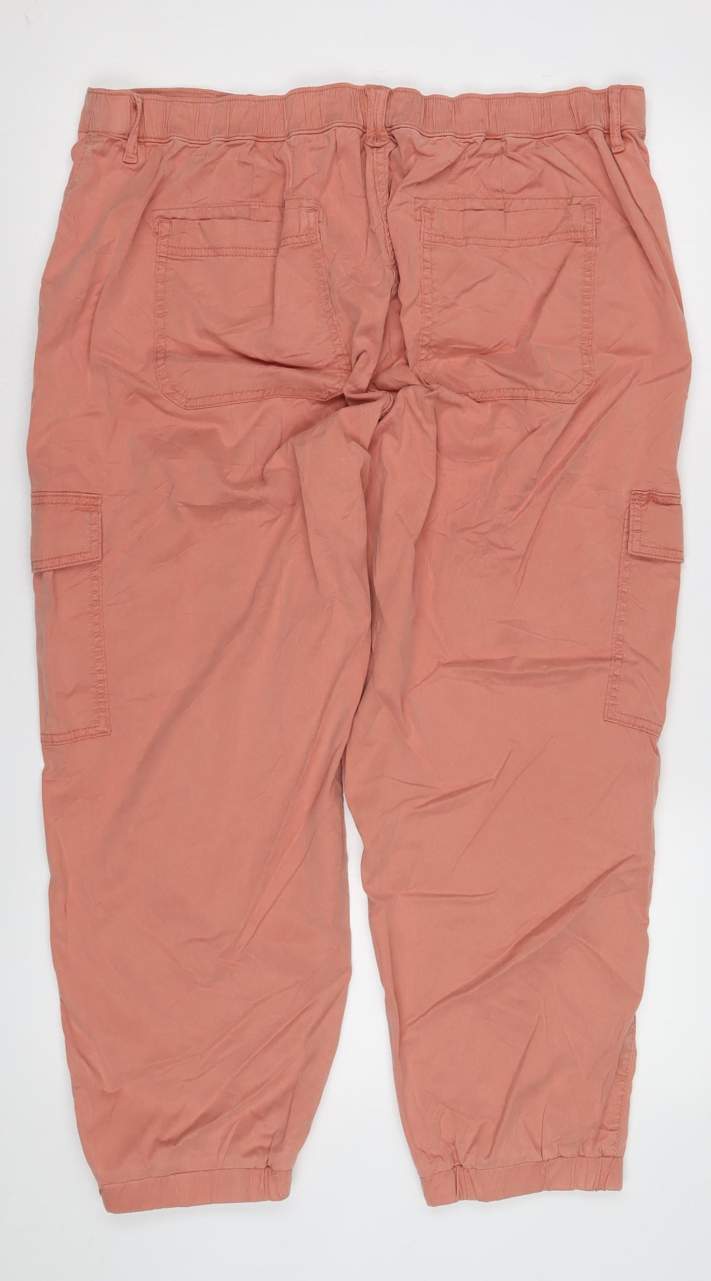 Marks and Spencer Women's Pink Cargo Trousers Size 28