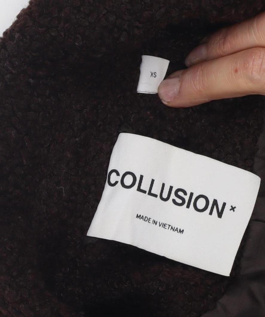 Collusion Women's Black XS Mid-Length Coat