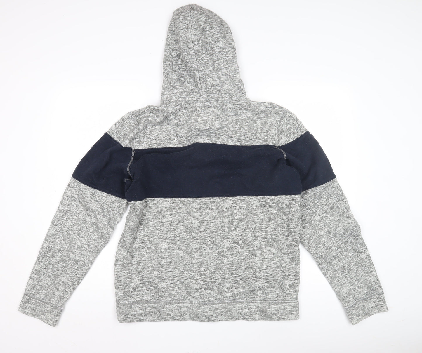 Hollister Men's Grey Pullover Hoodie L - Logo Accent