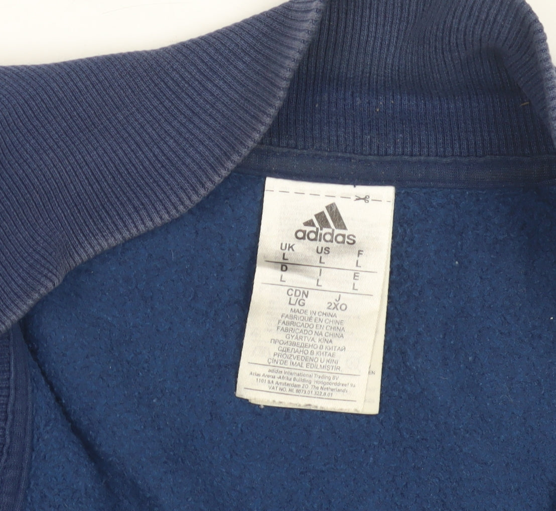 adidas Men's Blue L Basic Jacket, Size L, Casual Zip