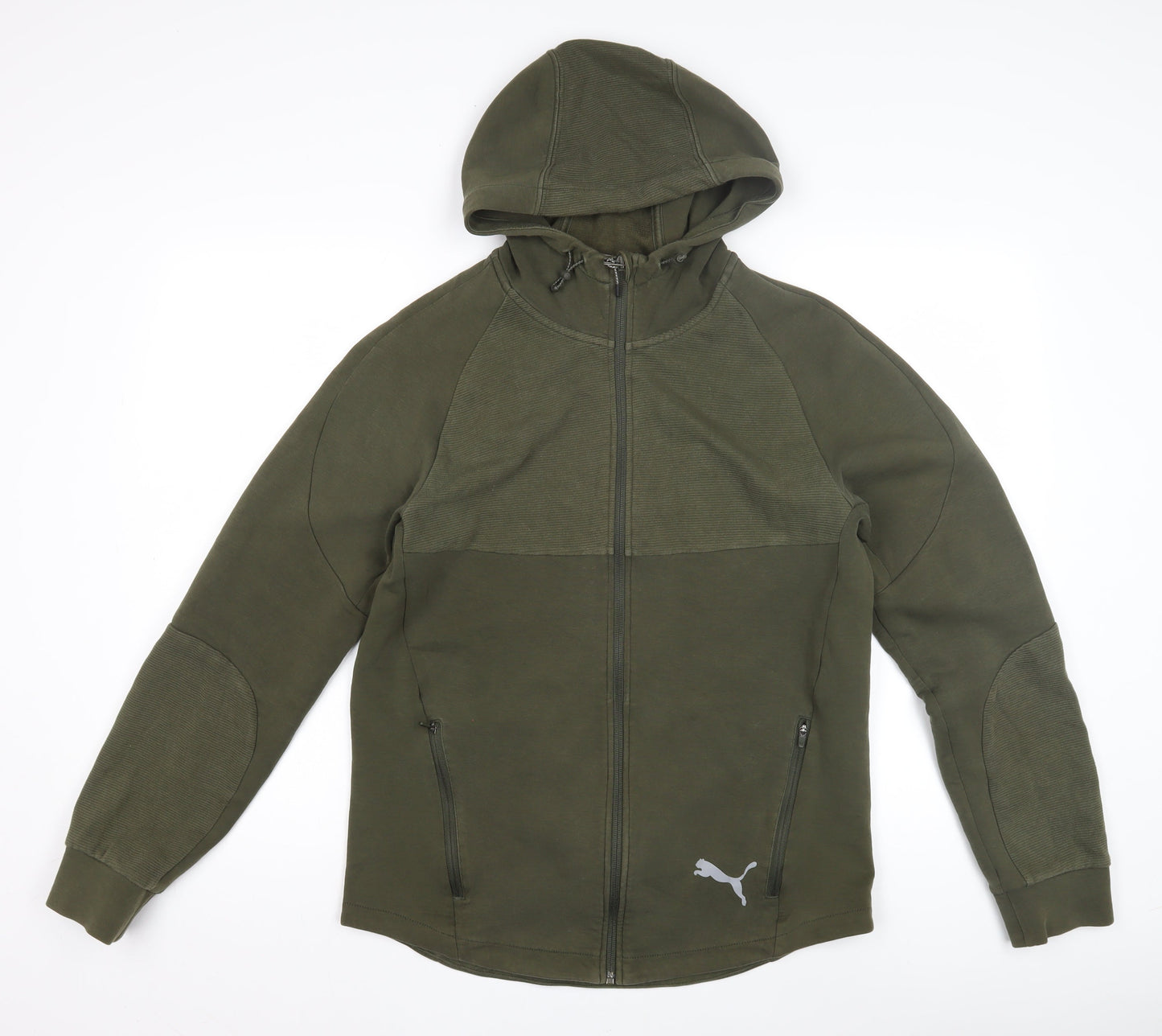 Puma Men's Green Full Zip Hoodie, M, Gym & Training