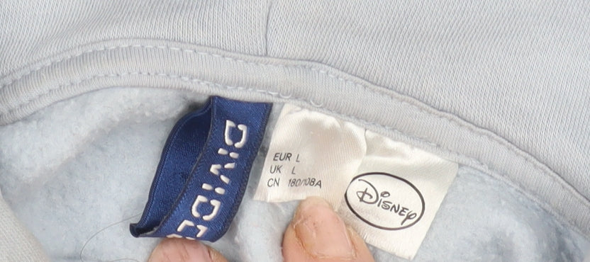 Disney Women's Blue Pullover Hoodie, L, Cartoon Character