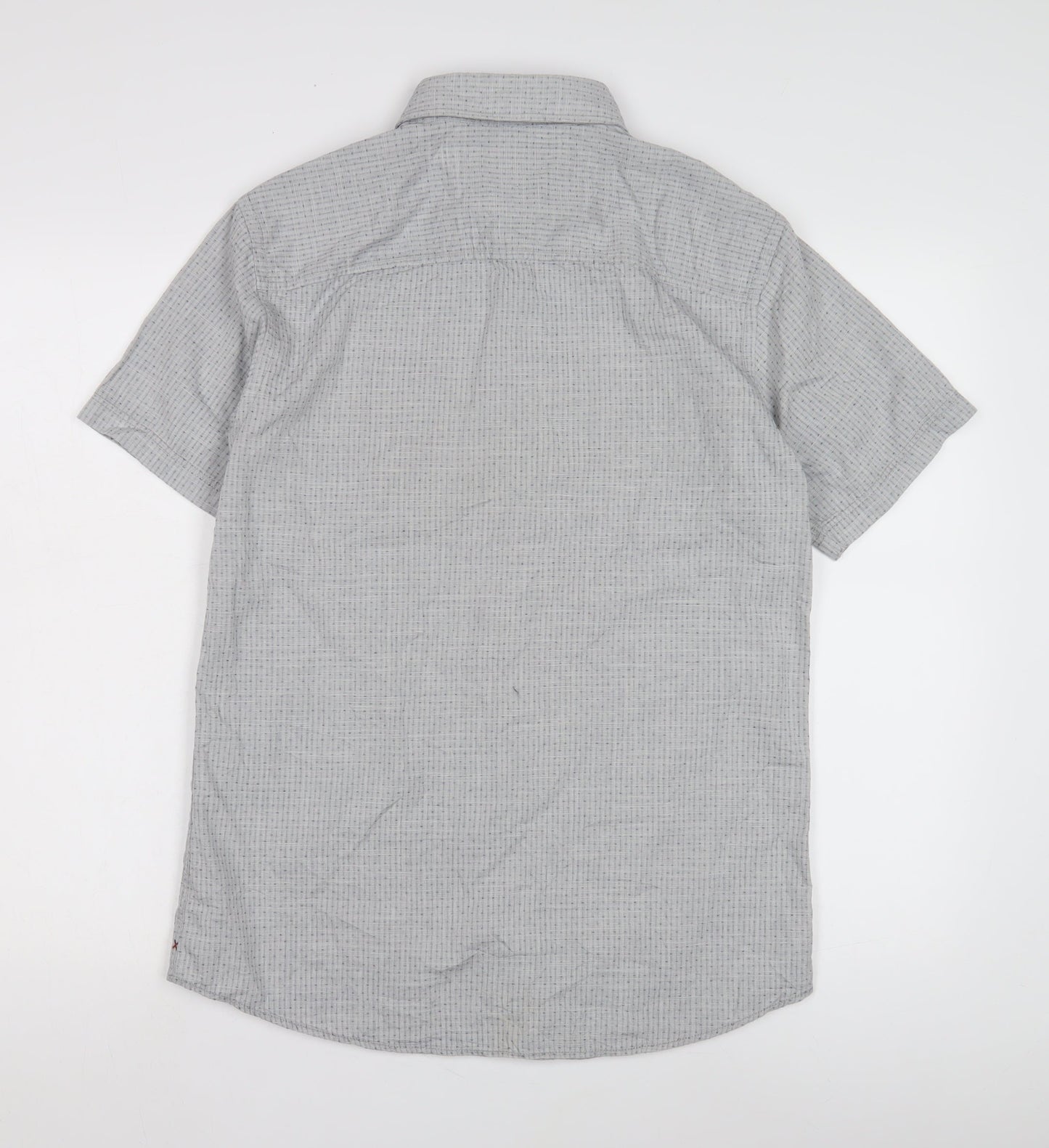 Vintage Co. Men's Grey Check Short Sleeve Shirt