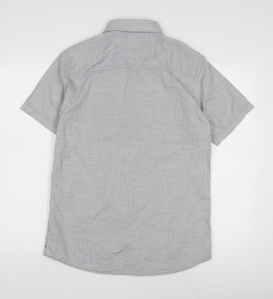 Vintage Co. Men's Grey Check Short Sleeve Shirt