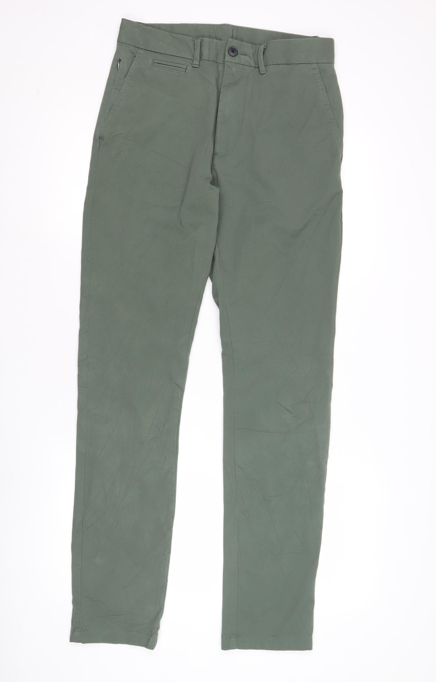 Men's Green Slim Chino Trousers Size M