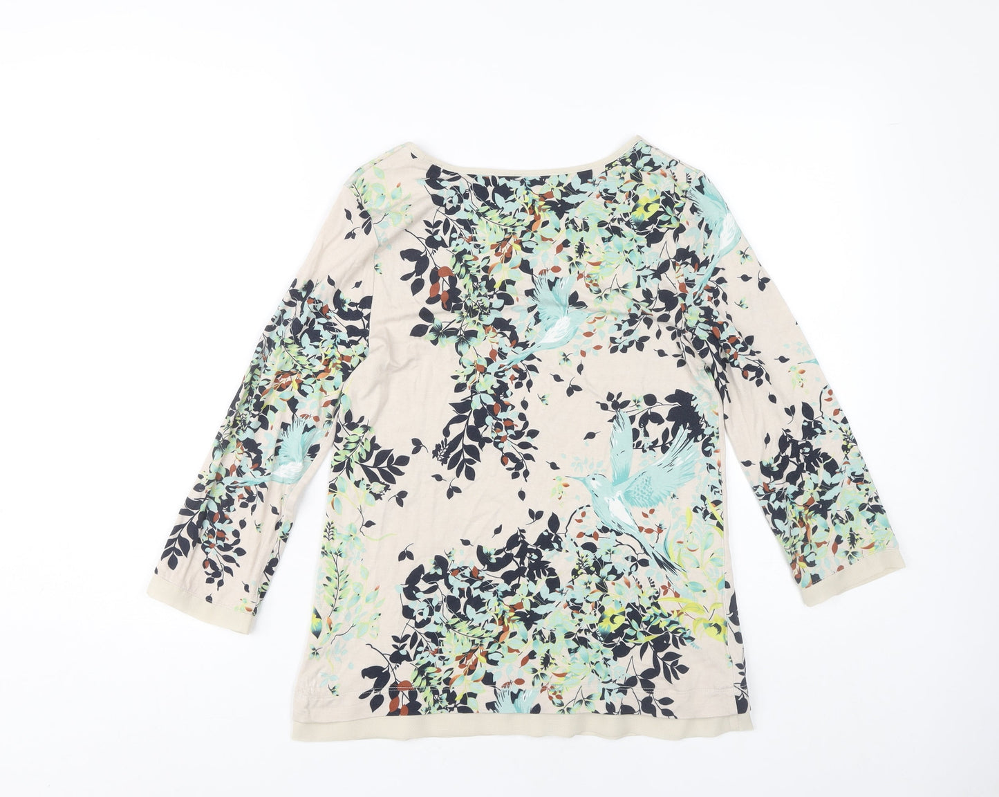 Marks and Spencer Women's Beige Floral Top Size 8
