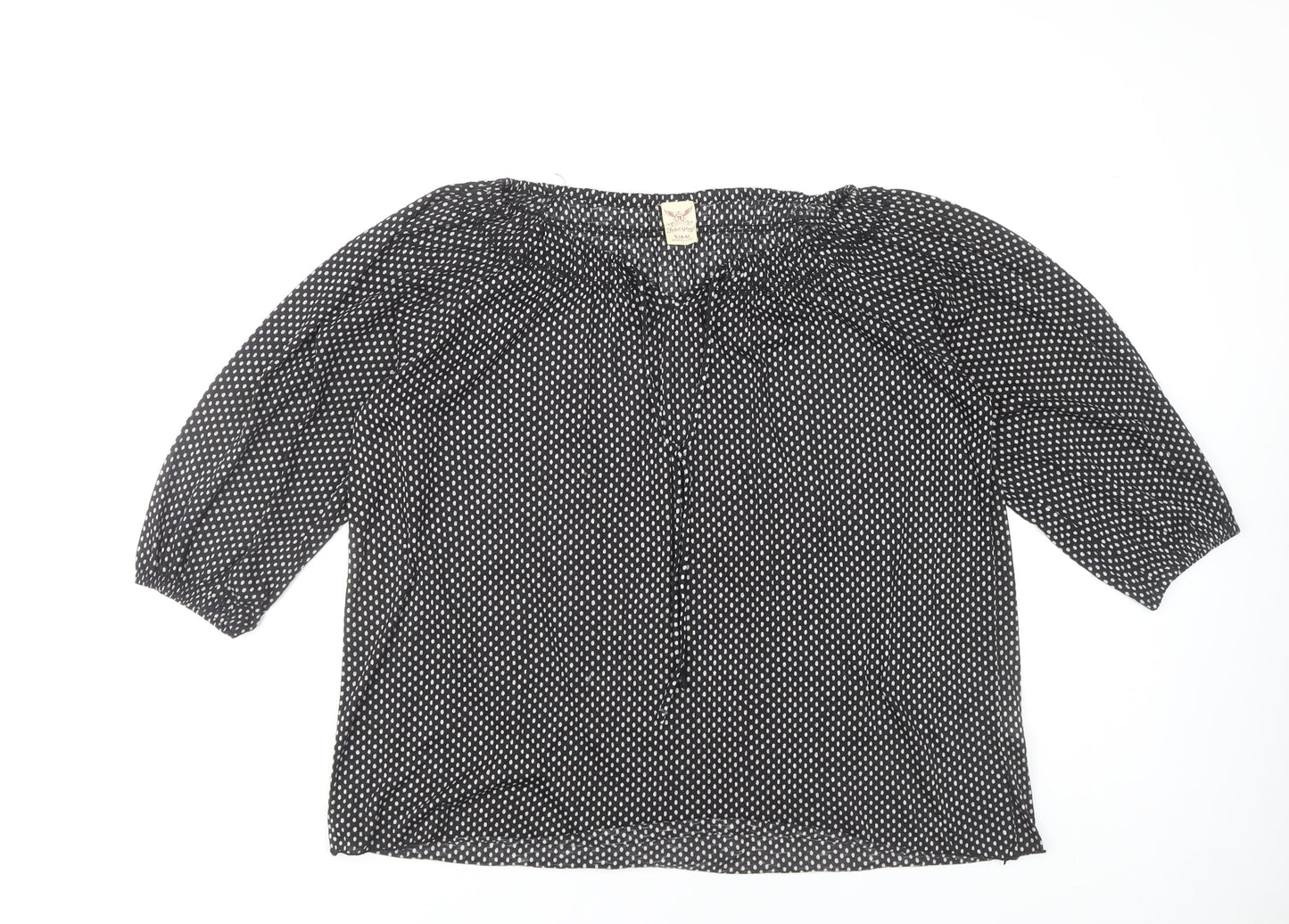 Faded Glory Women's Black Polka Dot Blouse S