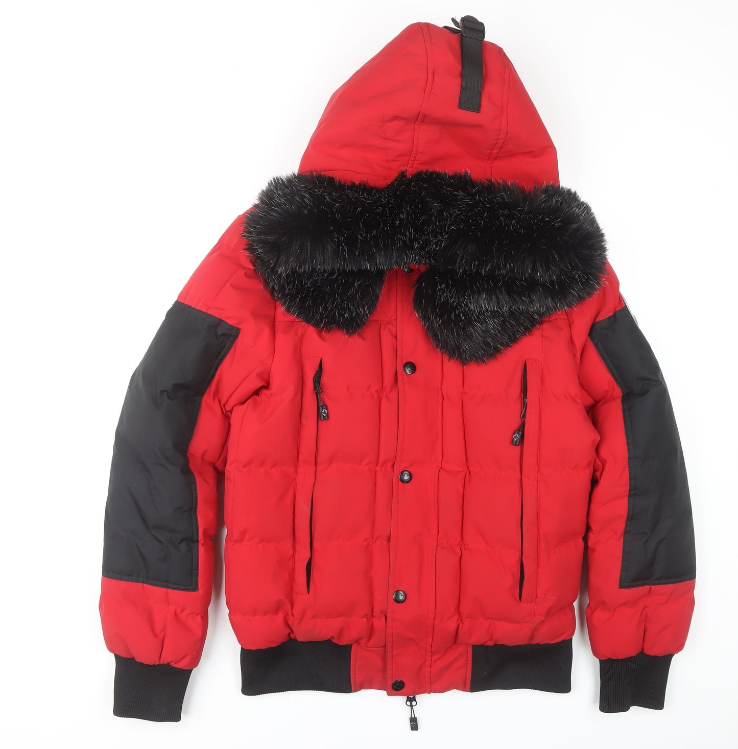 Martique Men's Red Puffer Jacket S - Winter Warm Hooded