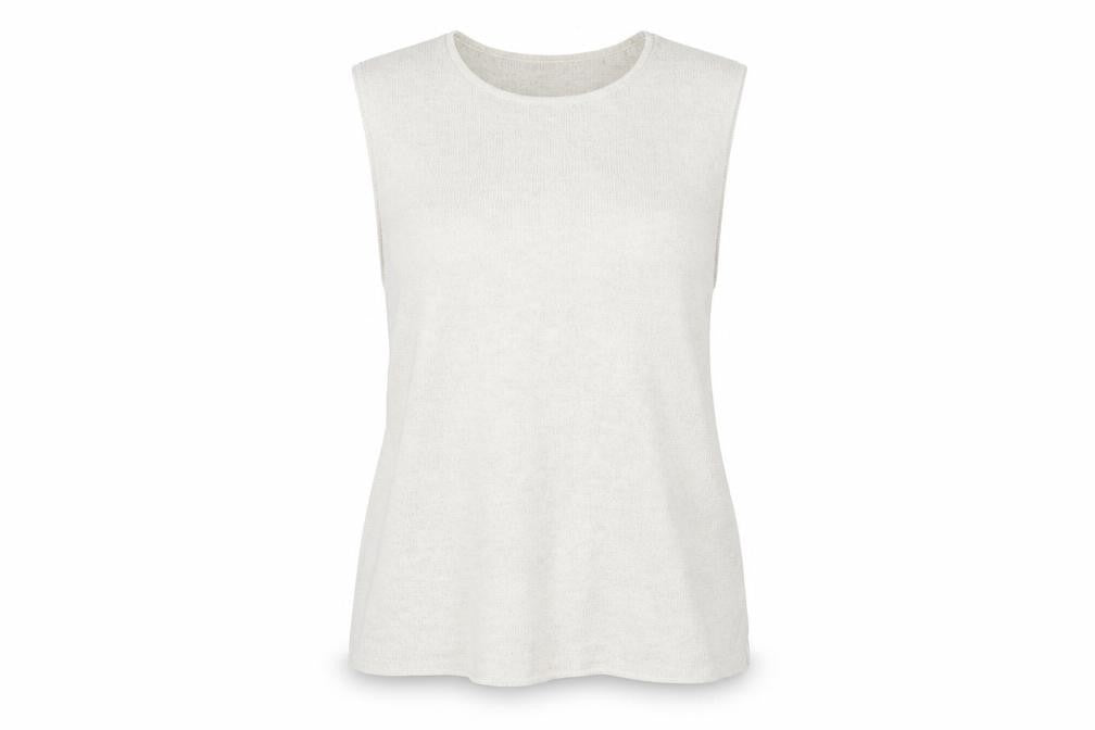 Womens UK Size M Hawkshead Beige Ramie Blend Tank