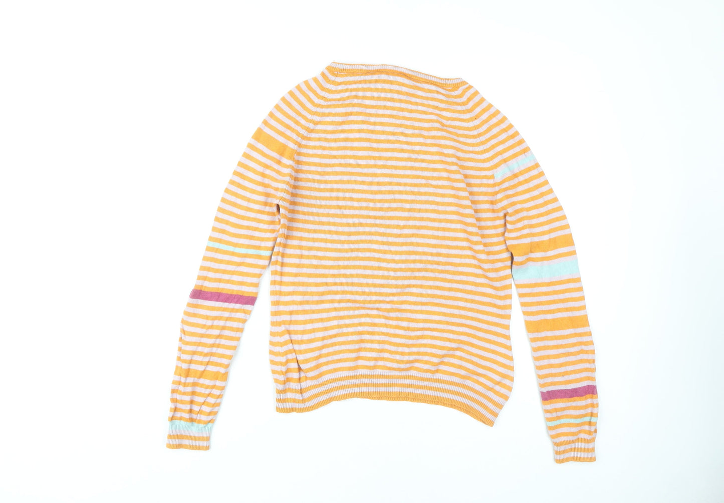 Lacoste Women's Multicoloured Striped Pullover Jumper Size 14
