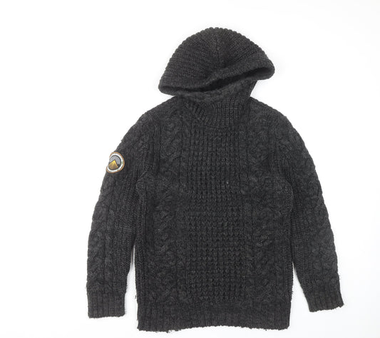 Superdry Men's Black Cable-Knit Pullover Medium