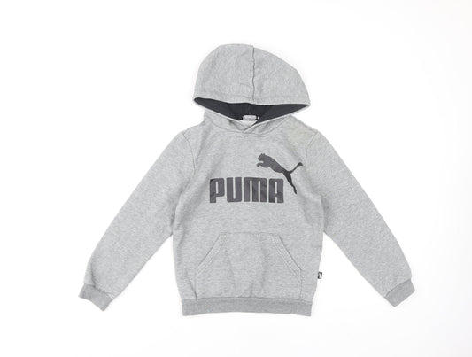 Puma Boys Grey Hoodie, 7-8 Years, Pullover, Hooded