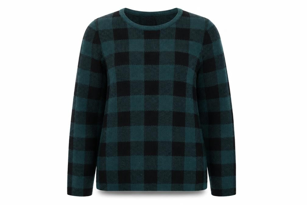 Max Studio Women's Black L Pullover Check Jumper