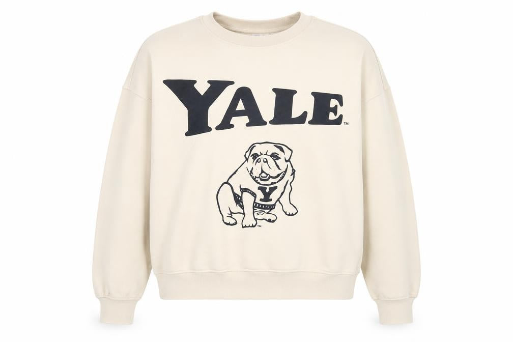 H&M Unisex Beige Yale Logo Pullover Sweatshirt Size 12