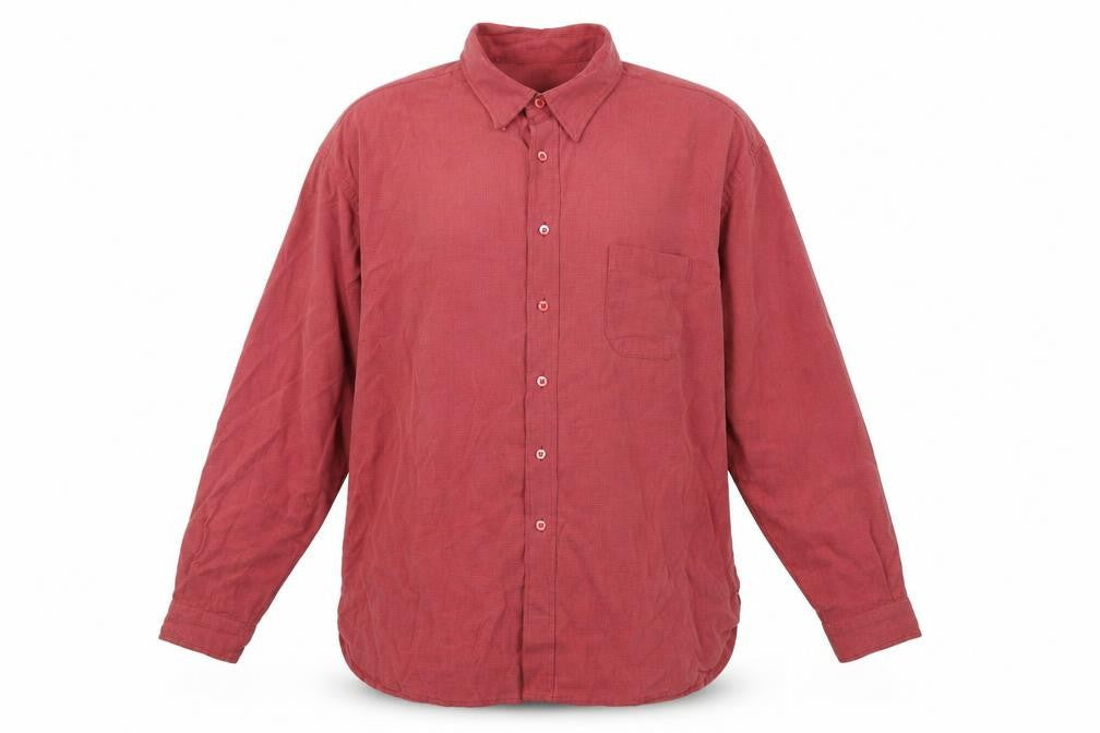 Ted Baker Men's Red Button-Up Shirt, L, Long Sleeve, Cotton