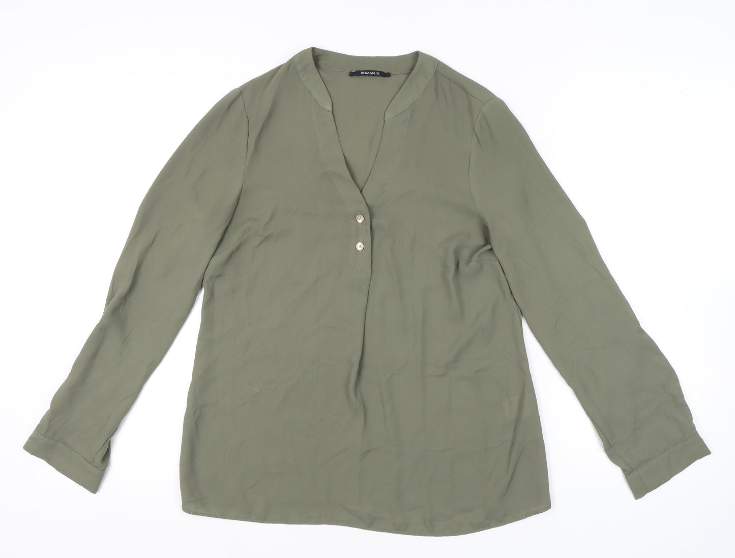 Roman Women's Green Blouse Size 10 - Casual Elegance