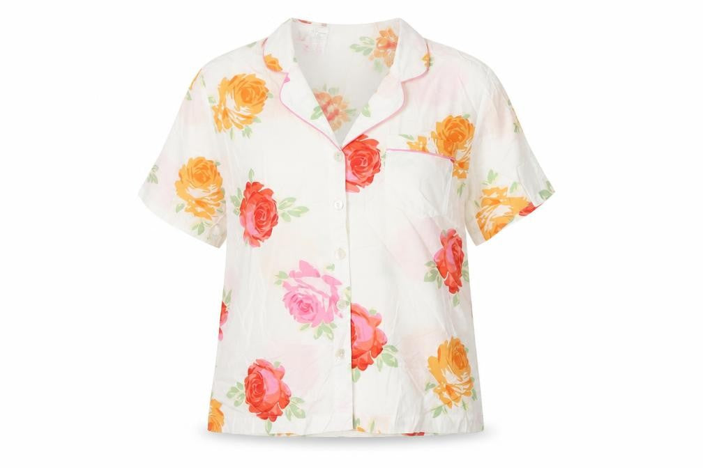 Laura Ashley Women's Floral Pyjama Top, Size L, Multicoloured