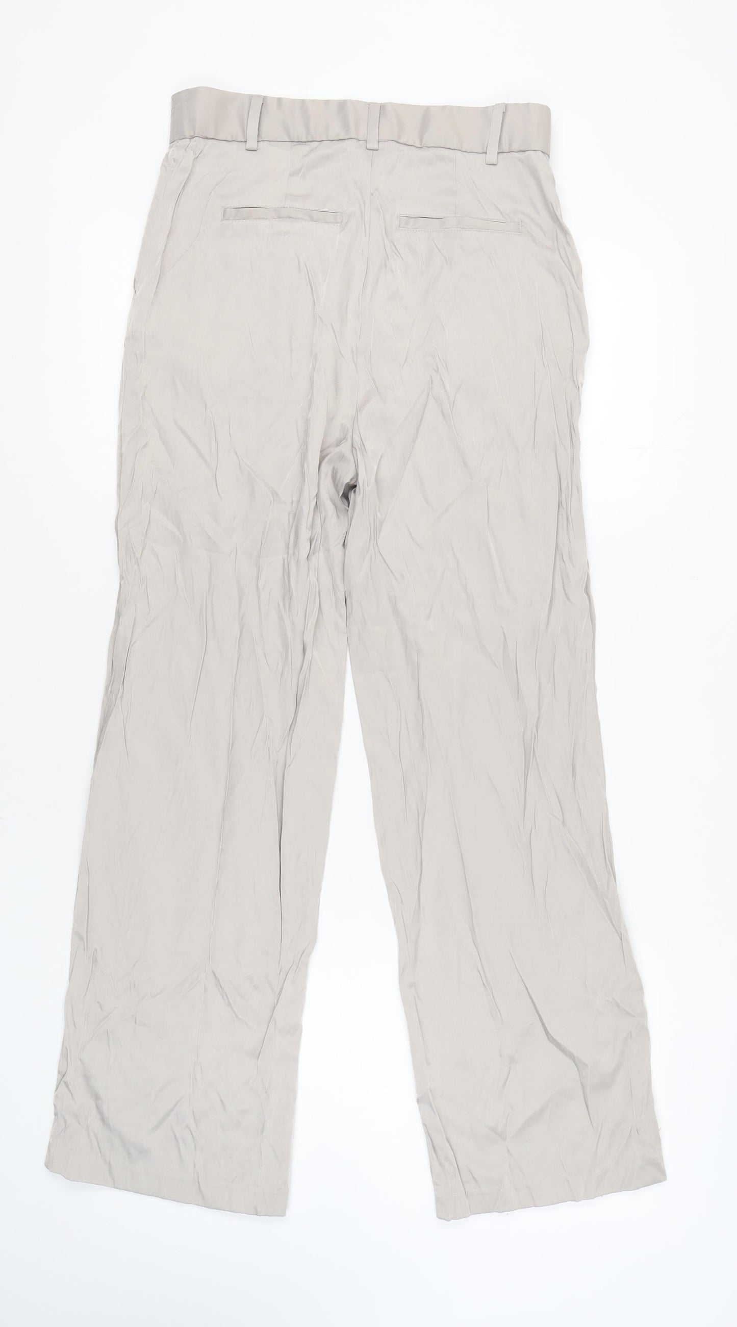 H&M Women's Beige Straight Trousers Size 12