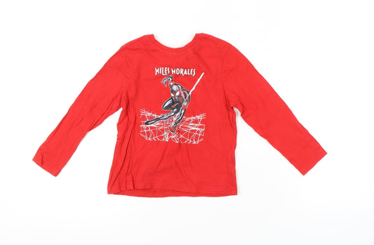 Marvel Boys Red Spider-Man Long Sleeve T-Shirt 4-5 Years