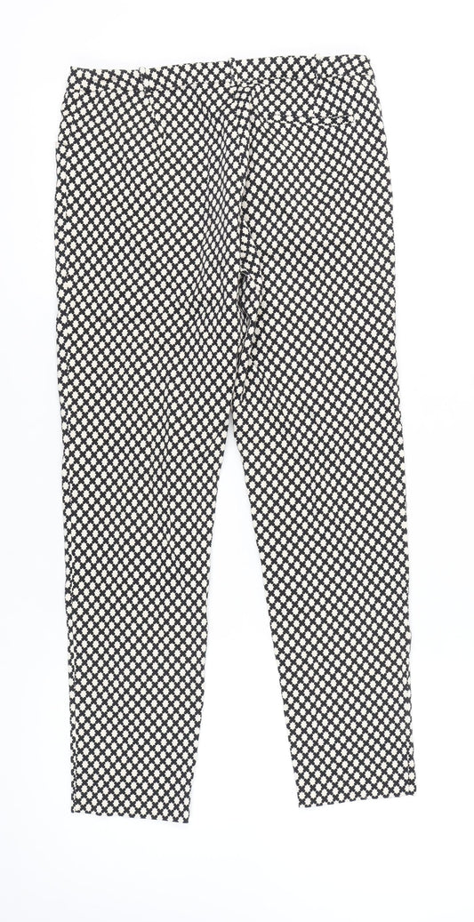 Oasis Women's Black Argyle Trousers Size 10