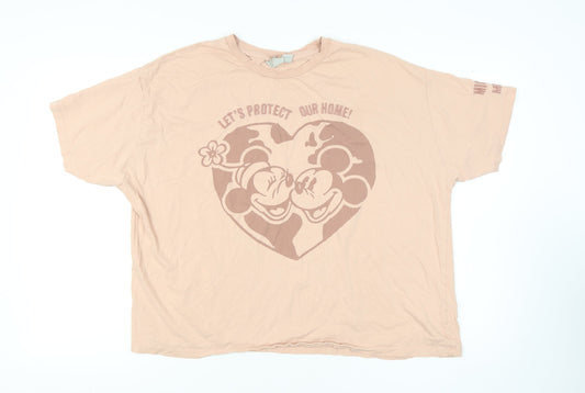 Disney Women’s Beige Mickey T-Shirt 2XL