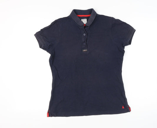 Musto Women's Blue Polo Shirt - Size 14, Cotton