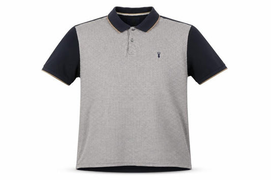 Next Men's Black Geometric Collared Polo Shirt XL