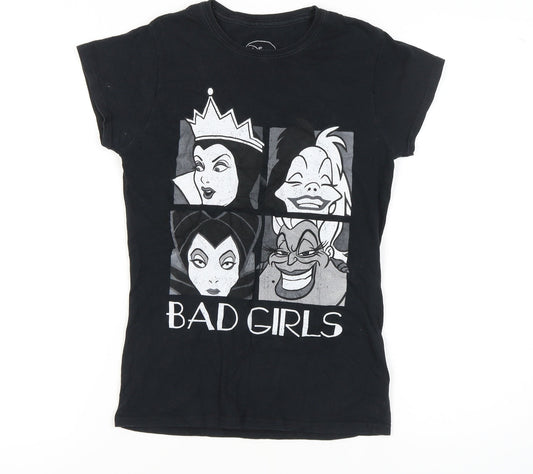 Disney Women's Black S Cartoon T-Shirt