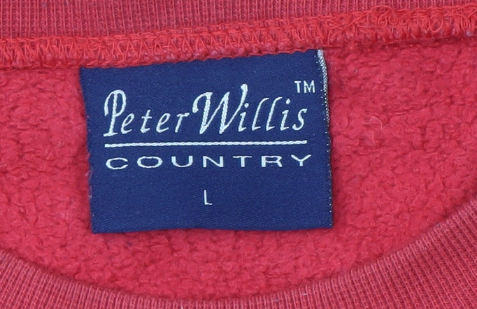 Peter Willis Red Men's Pullover Sweatshirt, L, Animal Theme