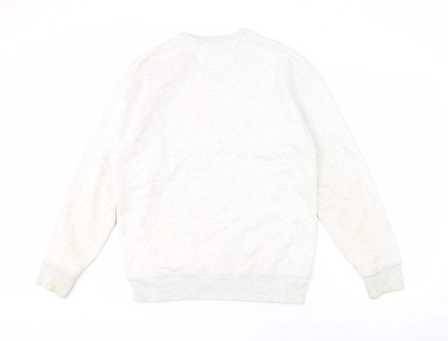Hollister Men's White Crew Neck Pullover Sweatshirt M