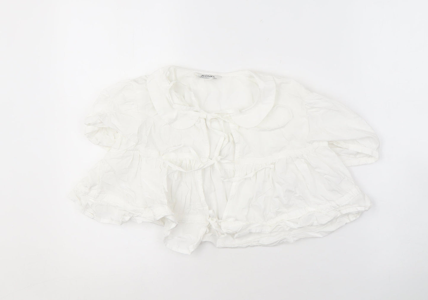 Monki Women's White Collared Blouse Size 10