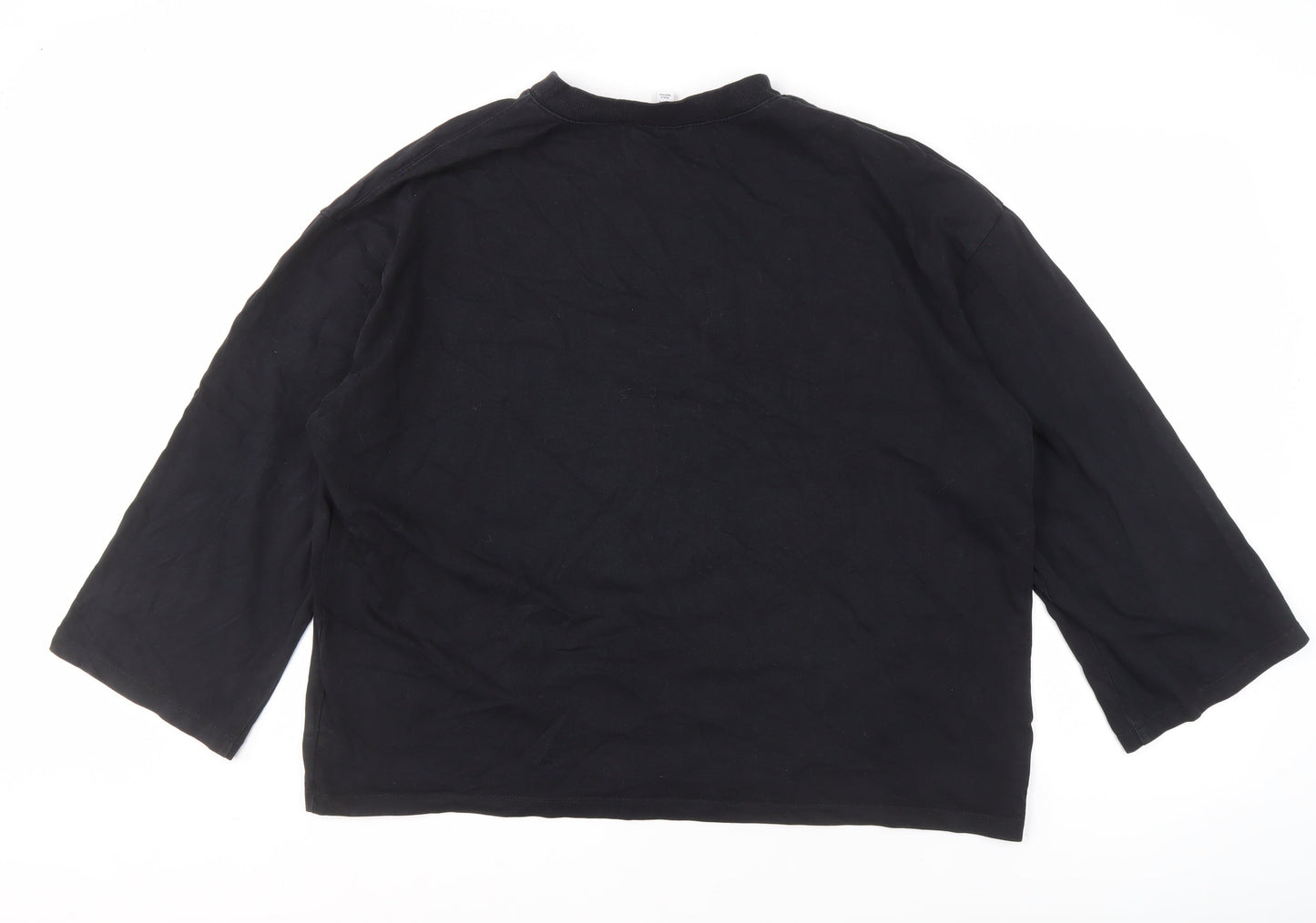 Topshop Women's Black Crew Neck Top, Size S