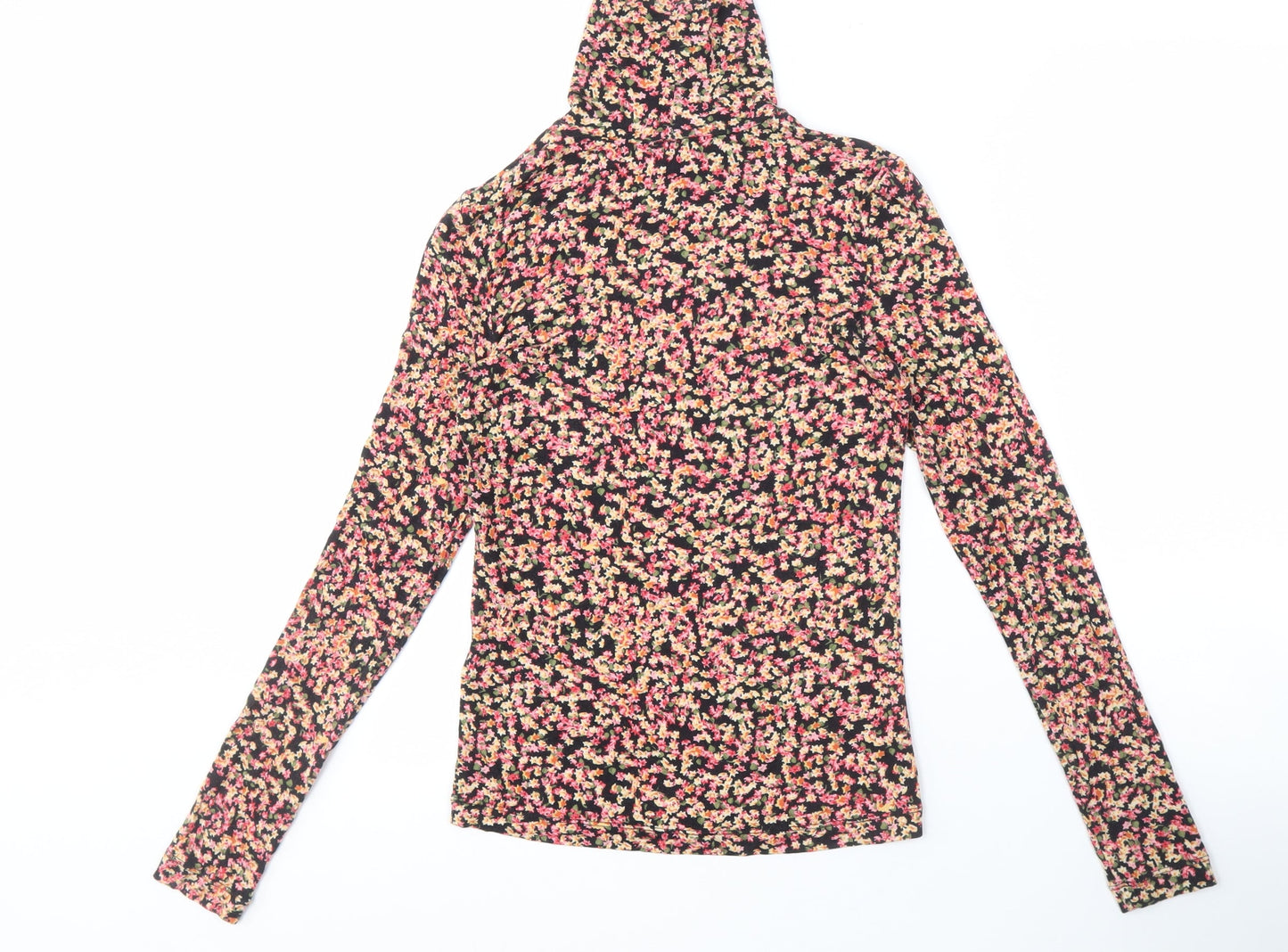 H&M Women's Multicoloured XS Floral Mock Neck Top