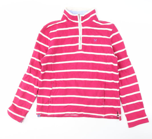 Crew Clothing Co. Women's Pink Striped Pullover Sweatshirt Size 12
