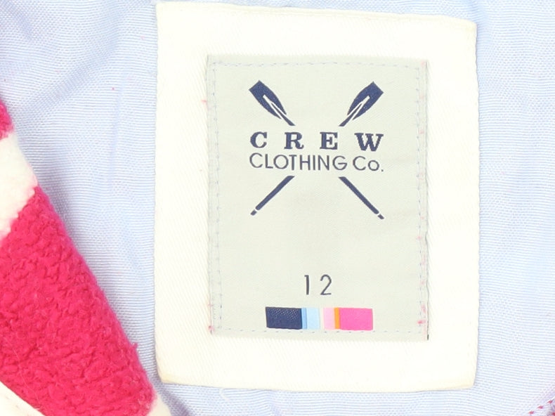 Crew Clothing Co. Women's Pink Striped Pullover Sweatshirt Size 12