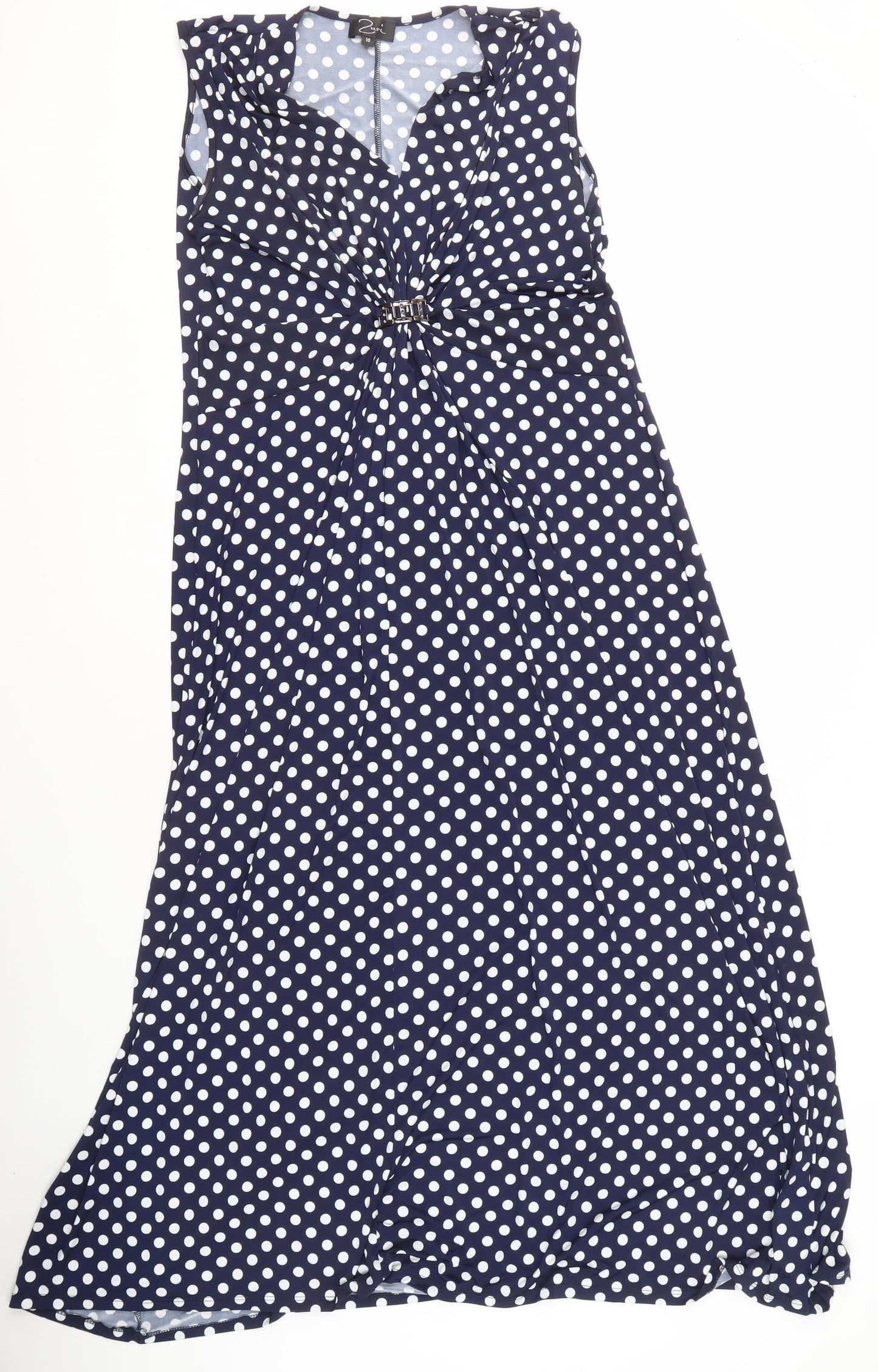 Zuri Women's Blue Polka Dot A-Line Dress Size 18