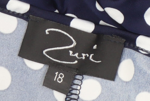 Zuri Women's Blue Polka Dot A-Line Dress Size 18