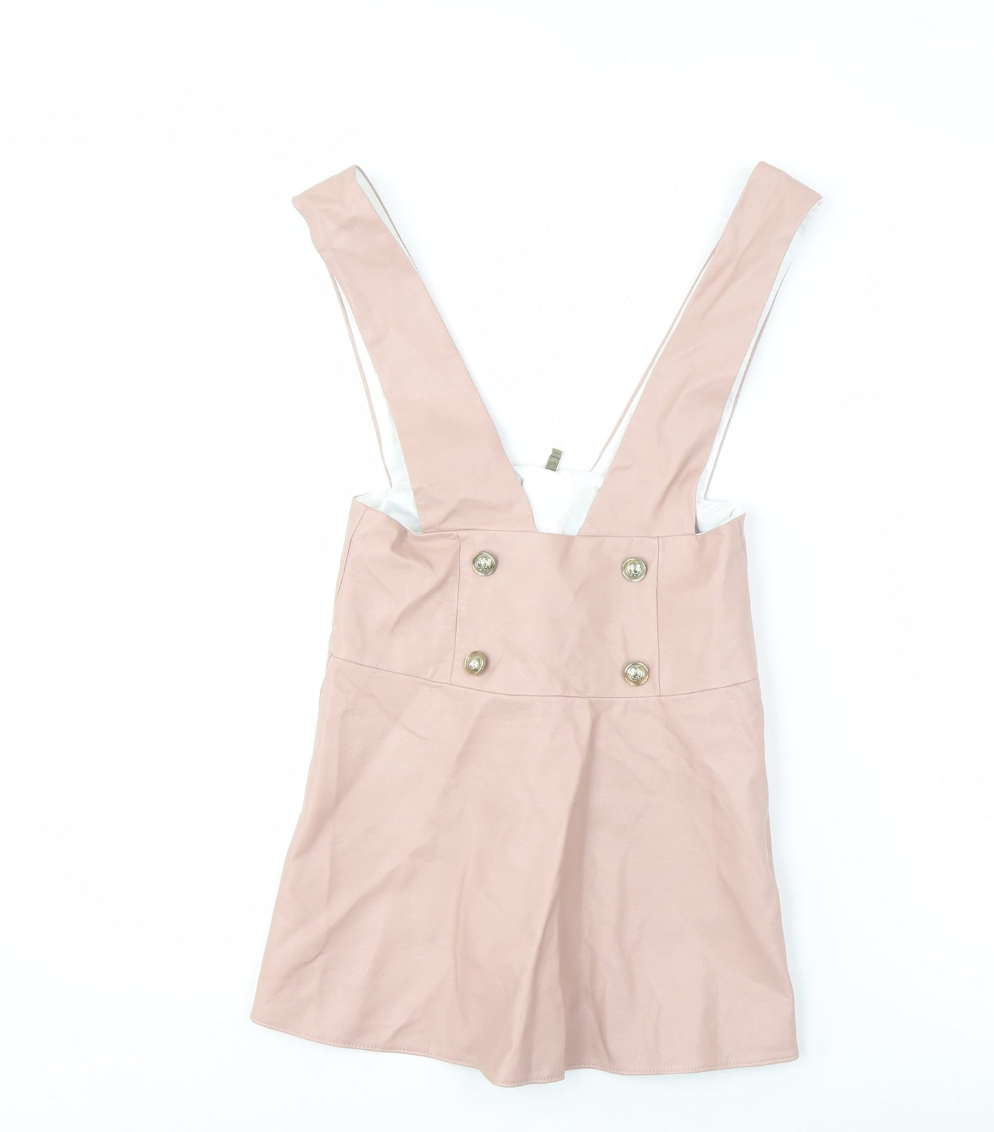 River Island Girls Pink A-Line Skirt 7-8 Years Button Accent