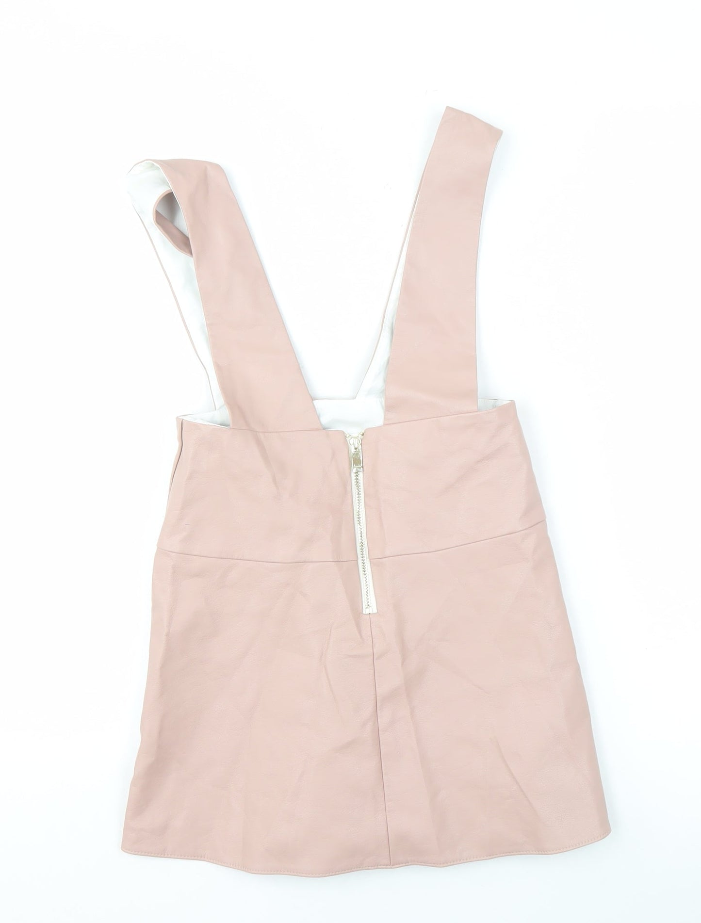River Island Girls Pink A-Line Skirt 7-8 Years Button Accent