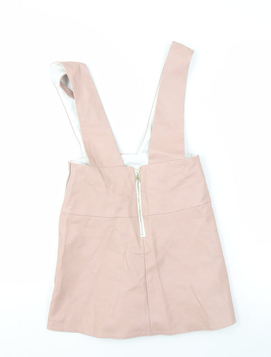 River Island Girls Pink A-Line Skirt 7-8 Years Button Accent