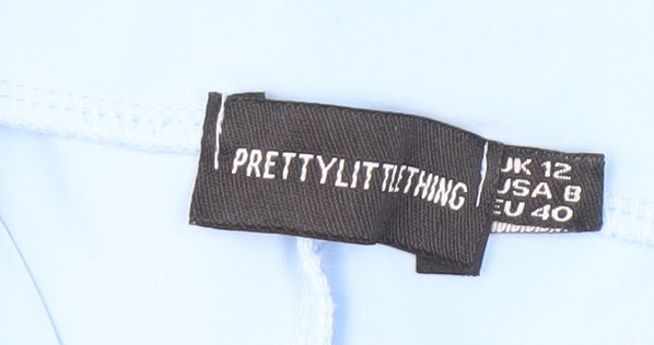 PrettyLittleThing Women’s Blue Wide-Leg Trousers Size 12