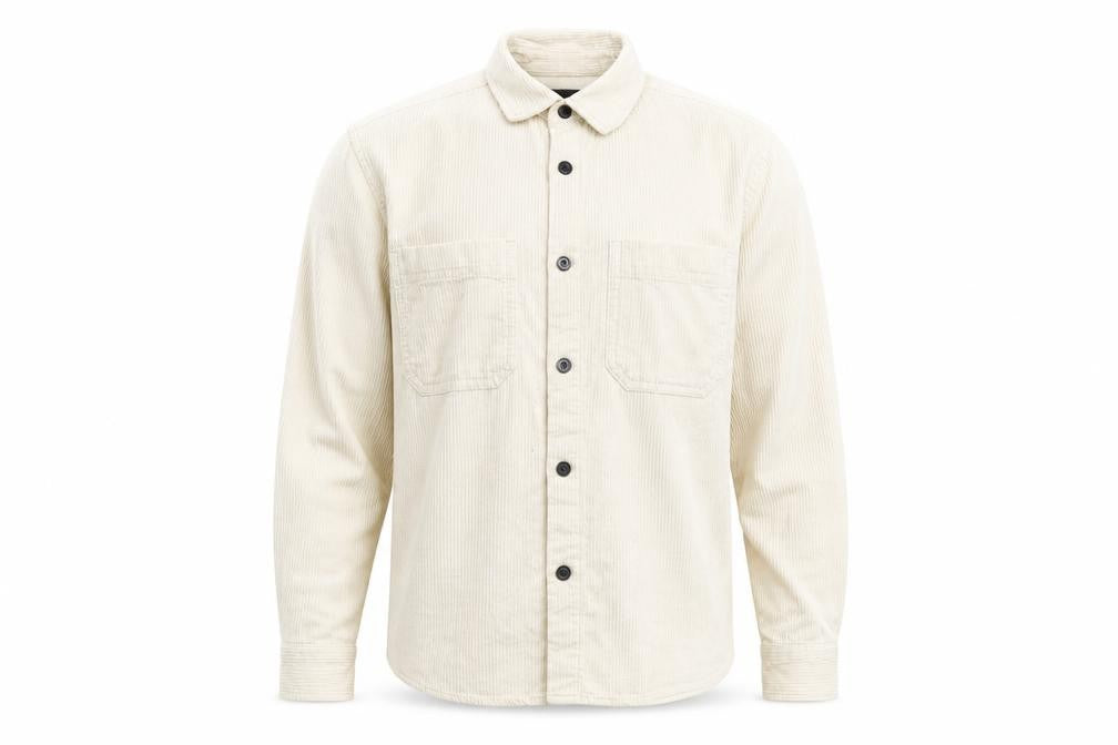 H&M Mens Beige Long Sleeve Button-Up Shirt M