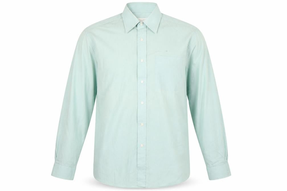 Marks and Spencer Men's Green Button-Up Shirt Size 15
